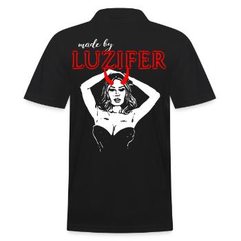 2reborn MADE BY LUZIFER Teufelsweib Devil Hell - Männer Poloshirt - Schwarz - Hinten - Kai (181cm)