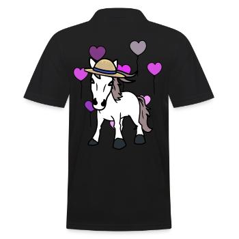 Coeur cheval cheval cheval cheval Cheval Fou de cheval - Polo Homme - noir - Dos - Kai (181cm)