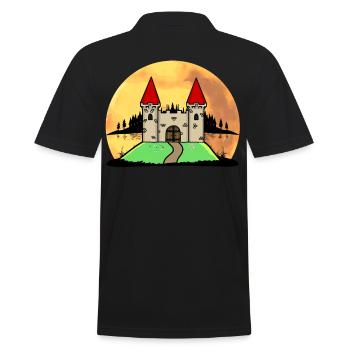 Middle Ages Castle Castle Fortress Nature Fantasy - Men's Polo Shirt - black - Back - Kai (181cm)