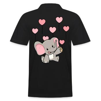 Cœurs Ballons Faune Éléphant Bébé Naissance - Polo Homme - noir - Dos - Kai (181cm)