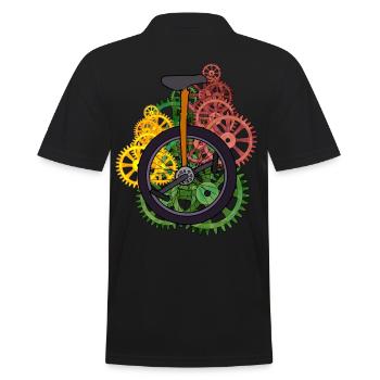 Machine Unicycle Technology Wheels Wheel Bicycle - Men's Polo Shirt - black - Back - Kai (181cm)