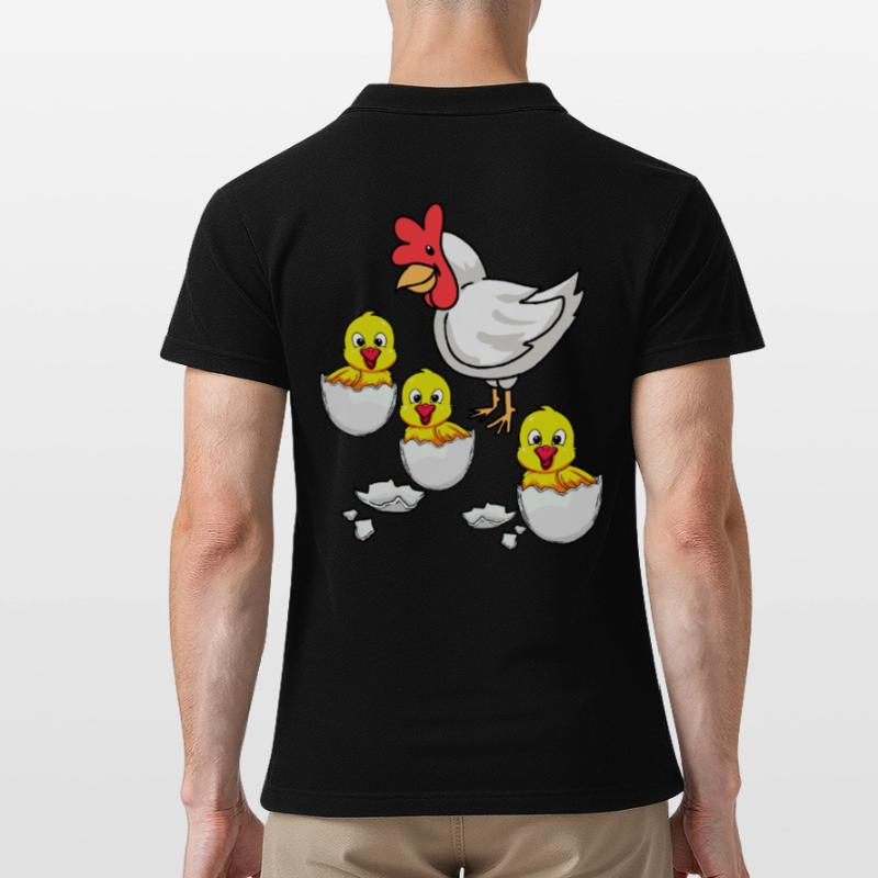 Eggshell Chick Chicken Chickens Easter Chicken Egg Men's Polo Shirt