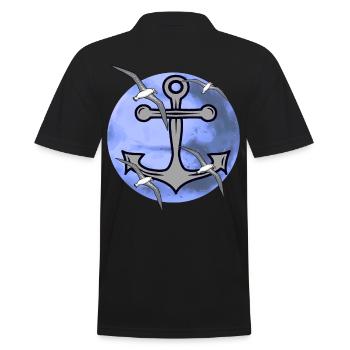 Albatrosse Möwen Anker Seefahrt Maritim Möwe - Männer Poloshirt - Schwarz - Hinten - Kai (181cm)