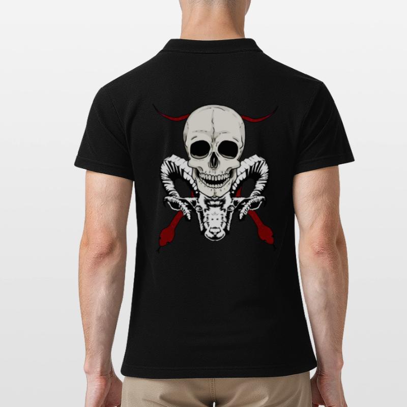 Devil Satan Satan Satanic Demon Devilish Skull Men's Polo Shirt