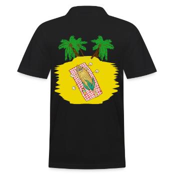 Vacationers Tourist Lazy Laziness Leisure Heat - Men's Polo Shirt - black - Back - Kai (181cm)