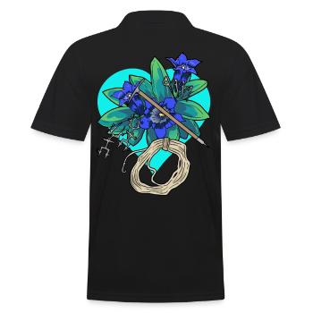 Heart Gentian Outdoor MountaineerIng Mountains Climbing - Men's Polo Shirt - black - Back - Kai (181cm)