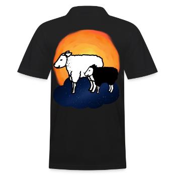 Starry Sky Sheep Sheep Lamb Heavenly - Men's Polo Shirt - black - Back - Kai (181cm)