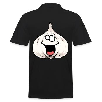 Gemüse Knoblauch Knobi Zwiebel Koch Küche gesund - Männer Poloshirt - Schwarz - Hinten - Kai (181cm)