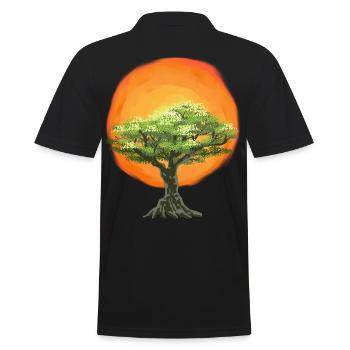Olivenbaum Bäume Natur Sonnenschein Sonne - Männer Poloshirt - Schwarz - Hinten - Kai (181cm)