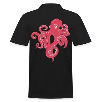 Octopus octopus squid sea creature tentacles - Men's Polo Shirt - black - Back - Kai (181cm)
