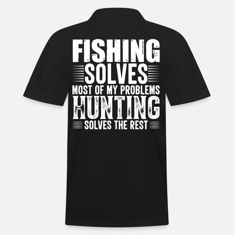 Fischen Jagd - Männer Poloshirt - Schwarz