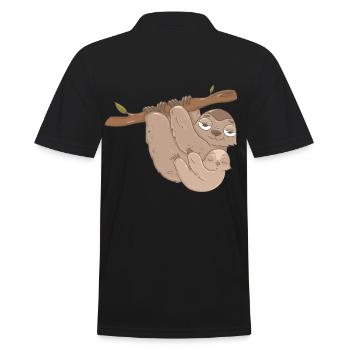 Paresseux Mère Avec enfant ou frères et sœurs Bébé - Polo Homme - noir - Dos - Kai (181cm)