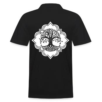 Yggdrasil Weltenbaum Baum des Lebens Wikinger - Männer Poloshirt - Schwarz - Hinten - Kai (181cm)