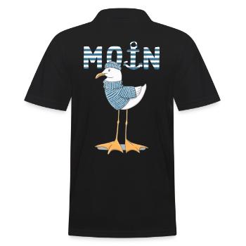Möwe Moin Norddeutsch cooles Fischer Geschenk - Männer Poloshirt - Schwarz - Hinten - Kai (181cm)