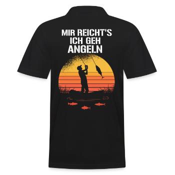 Angler Mir Reicht´s ich geh Angeln Angler Retro - Männer Poloshirt - Schwarz - Hinten - Kai (181cm)