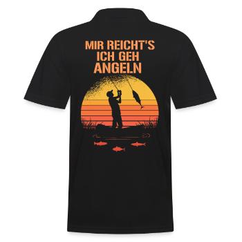 Angler Mir Reicht´s ich geh Angeln Angler Retro - Männer Poloshirt - Schwarz - Hinten - Kai (181cm)