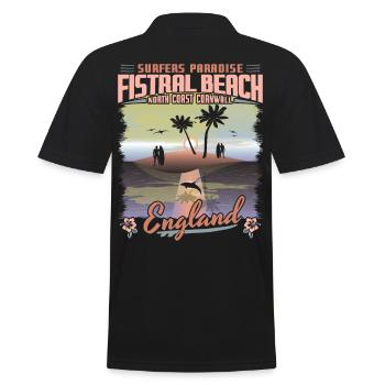 FISTRAL BEACH CORNWALL ENGLAND - SURF CITY - Men's Polo Shirt - black - Back - Kai (181cm)