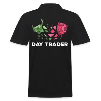 Stock Exchange for Day Trader - Men's Polo Shirt - black - Back - Kai (181cm)