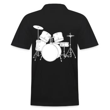 Conception de batteur de joueur de batterie de batteur - Polo Homme - noir - Dos - Kai (181cm)