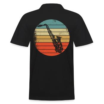 Musique de saxophone bande de saxophone rétro musiciens - Polo Homme - noir - Dos - Kai (181cm)