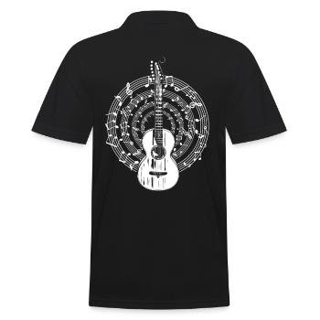 Retro Acoustic Guitar Notes musicales Guitariste - Polo Homme - noir - Dos - Kai (181cm)
