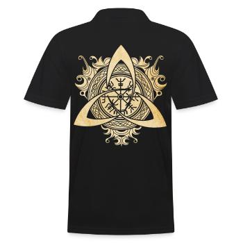 Triquetra Viking Compass Vegvisir Nœud Ornement - Polo Homme - noir - Dos - Kai (181cm)