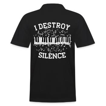 Piano Player Saying Piano Notes Piano Keys - Men's Polo Shirt - black - Back - Kai (181cm)