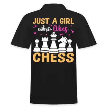 Juste une fille qui aime les échecs - Polo Homme - noir - Dos - Kai (181cm)