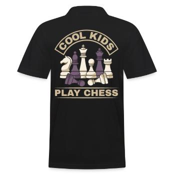 Coole Kinder Spielen Schach - Männer Poloshirt - Schwarz - Hinten - Kai (181cm)