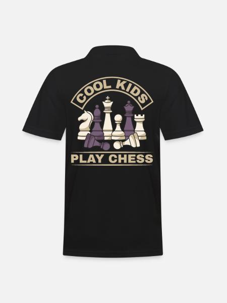 Les enfants cool jouent aux échecs - Polo Homme - noir