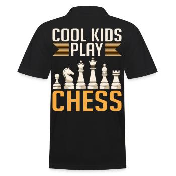 Coole Kids Spielen Schach - Männer Poloshirt - Schwarz - Hinten - Kai (181cm)