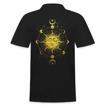 Sonne Mondphasen okkultes magisches wicca Symbol - Männer Poloshirt - Schwarz - Hinten - Kai (181cm)