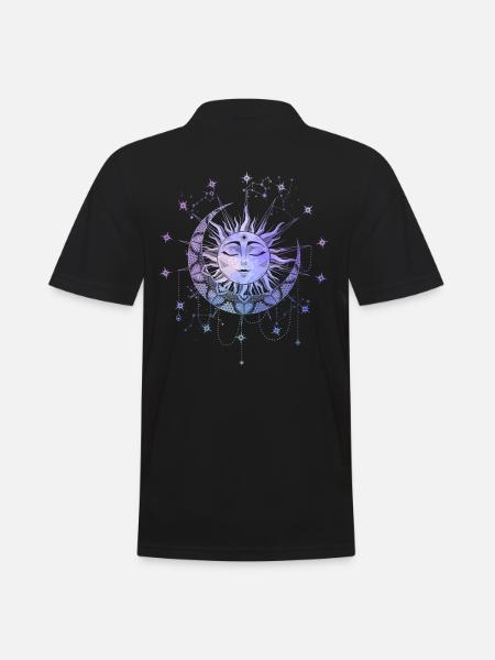 Spiritual Magic Sun Occult Magic Symbol - Men's Polo Shirt - black