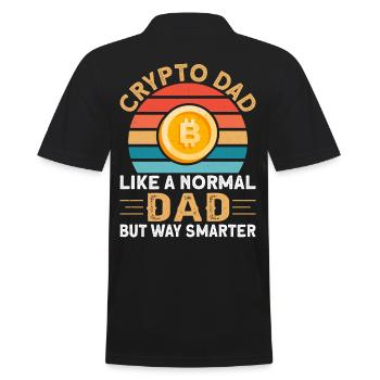 Cryptocurrency Btc Crypto Dad - Men's Polo Shirt - black - Back - Kai (181cm)
