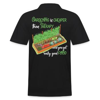 Gardening is the best therapy fun garden - Men's Polo Shirt - black - Back - Kai (181cm)