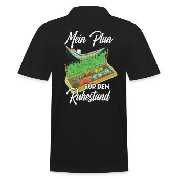 Mein Plan für den Ruhestand Garten und Hängematte - Männer Poloshirt - Schwarz - Hinten - Kai (181cm)