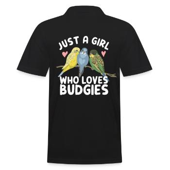 just a girl who loves budgies budgies budgie saying - Men's Polo Shirt - black - Back - Kai (181cm)