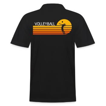 Retro Sunset Volleyball - Men's Polo Shirt - black - Back - Kai (181cm)