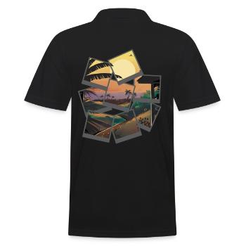 Sunset Beach Party Holiday - Männer Poloshirt - Schwarz - Hinten - Kai (181cm)