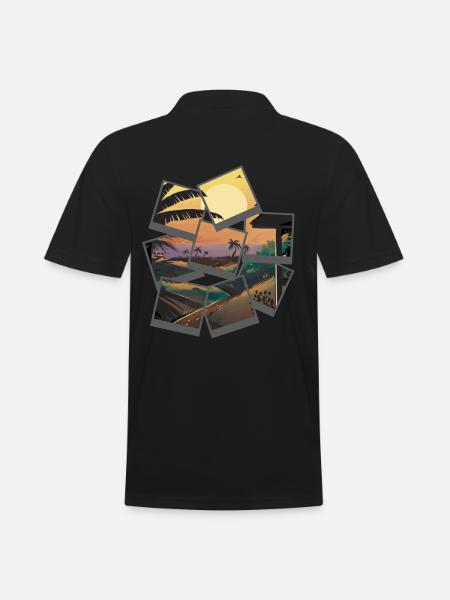 Vacances Sunset Beach Party - Polo Homme - noir