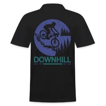 Mountain Bike Bike Downhill Biker - Men's Polo Shirt - black - Back - Kai (181cm)
