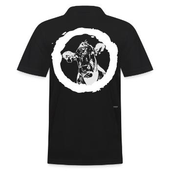 2reborn Blue Cow Kuh Animal Cowanimal Moviestar - Männer Poloshirt - Schwarz - Hinten - Kai (181cm)