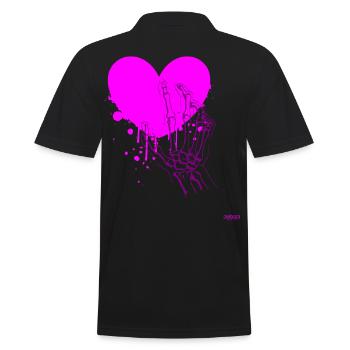 2reborn Herz Heart Skelett Hand scull hand - Männer Poloshirt - Schwarz - Hinten - Kai (181cm)