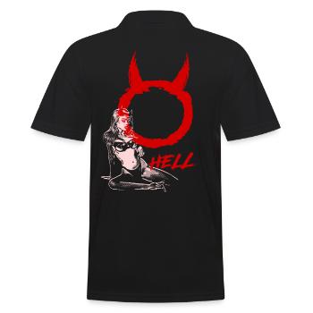 2reborn Hell Girl sexy devil demon bikini pinup 2 - Männer Poloshirt - Schwarz - Hinten - Kai (181cm)