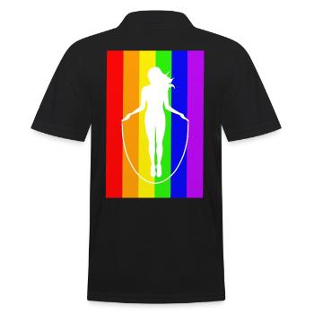 Jumping Rope Jumping Rope Jumping Sticker Shirt - Men's Polo Shirt - black - Back - Kai (181cm)