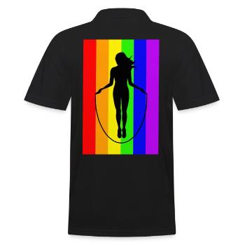 Jumping Rope Jumping Rope Jumping Sticker Shirt - Men's Polo Shirt - black - Back - Kai (181cm)
