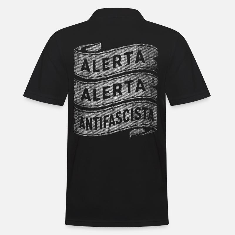 ALERTA ALERTA ANTIFASCISTES ANTIFASCISTES - Polo Homme - noir