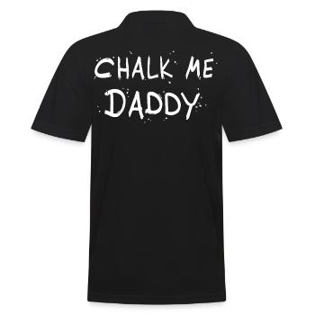 Chalk Me Daddy - Jeu de mots sur les rochers / l’escalade - Polo Homme - noir - Dos - Kai (181cm)