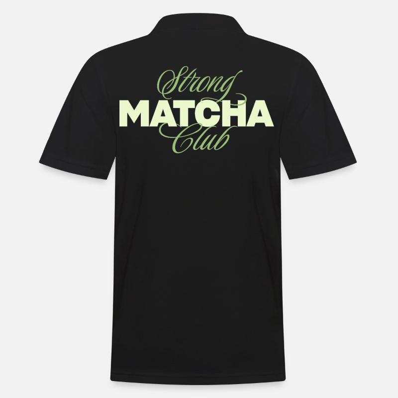 Starker Matcha Club - Männer Poloshirt - Schwarz