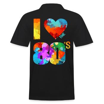 I Love The 80's - Männer Poloshirt - Schwarz - Hinten - Kai (181cm)